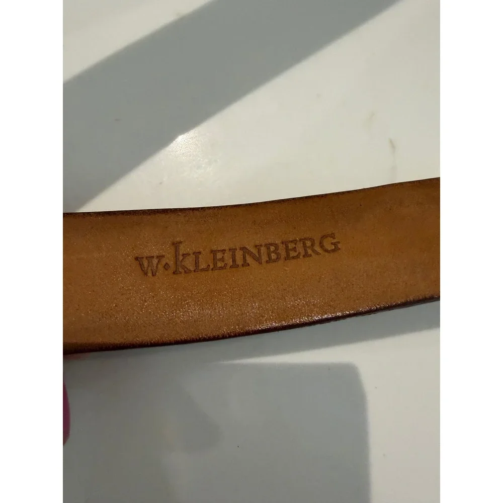 W. Kleinberg Glazed Genuine Alligator Leather Belt Cognac Brown USA Buckle 36